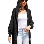 Nadorine Women's Cardigan for Women Long Sleeve Knit Cardigan with Hood Open Front Sweater Coat Outwear with Pockets