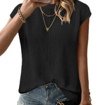 Nadorine Cap Sleeve Sweater Vest Sleeveless Knit Tops