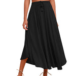 High Waisted Flowy Elastic Skirts , Lightweight Long Skirts - Nadorine (Us Only)