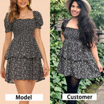 Lantern Sleeve Swing Mini Dress - Nadorine (Us Only)