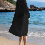 Women's Swimsuit Beach Cover Up Cardigan Bathing Suit Button Down Shirt Roll-up Sleeve Bikini Beach Wear S-3XL - Nadorine (Us Only)
