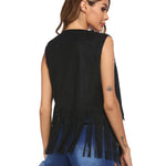Nadorine Fringe Vest 70s Cowgirl Costume Faux Suede Rave
