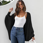 Nadorine Open Front Oversized Batwing Sleeve Knit Cardigan