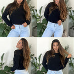 Nadorine Crop Tops Loose Ribbed Knit Cropped T-Shirts