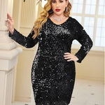 Plus Size Glitter Bodycon Dress - Nadorine (Us Only)