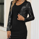 Sequin Shrug Glitter Bolero Jackets with Sparkly Blazer Long Sleeve Cropped Cardigan - Nadorine (Us Only)