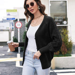 Lantern Sleeve Button Down Cable Knit Sweate - Nadorine (Us Only)