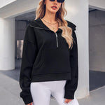 Zeagoo Womens Half Zip Cropped Hoodies
