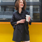Nadorine 3/4 Sleeve Shirts Button Down Beach Cover Up