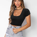 Nadorine Short Sleeve Square Neck T Shirt