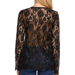 Sexy Sheer Floral Lace Blouse Top - Nadorine (Us Only)