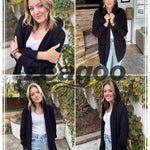 Nadorine Women's Cardigan for Women Long Sleeve Knit Cardigan with Hood Open Front Sweater Coat Outwear with Pockets