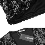 Sequin Shrug Glitter Bolero Jackets with Sparkly Blazer Long Sleeve Cropped Cardigan - Nadorine (Us Only)