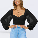 Tie Knot Ruched Crop Tube Top - Nadorine (Us Only)