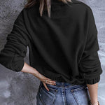 Women's Long Sleeve Sweatshirt Lapel Half Zip Pullover Drop Shoulder Fleece Pullover Tops S-3XL - Nadorine (Us Only)