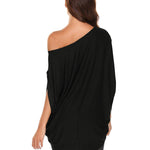 Women's Off Shoulder Blouse Loose Summer T Shirts Batwing Sleeve Tops S-XXL - Nadorine (Us Only)