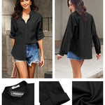 Nadorine Cotton Linen Shirts Tops