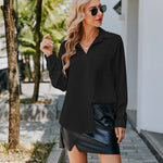 Nadorine Women's Button Down Shirt Long Sleeve Chiffon Blouse