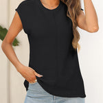 Nadorine Cap Sleeve Sweater Vest Sleeveless Knit Tops