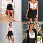 High Waist Stretch Tight Pleated Bodycon Skirt - Nadorine (Us Only)