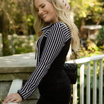Nadorine Bow Tie Neck Long Sleeve Shirts Work Tops