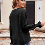 Nadorine Casual Lace V Neck T-Shirts