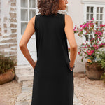 Women Summer Dresses Beach Floral Sleeveless Tshirt Sundress Pockets Casual Loose Flowy Tank Dress - Nadorine (Us Only)