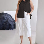 Sleeveless Button Down Tank Tops - Nadorine (Us Only)