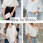 Swiss Dot Chiffon 3/4 Ruffle Sleeve Blouse - Nadorine (Us Only)