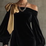 Sol | Black velvet mini dress