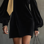 Sol | Black velvet mini dress