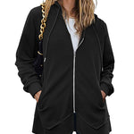 Women Zip Up Hoodies Fleece Lined Tunic Sweatshirt Long Casual Hoodie Jacket with Pockets - Nadorine (Us Only)
