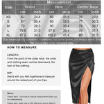 Women's Satin Midi Skirt High Waist Split Thigh Solid Zipper Skirt - Nadorine (Us Only)