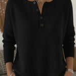 Helena | Henley Button Up Knit Sweater