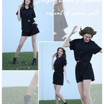 Women's 2 Piece Casual Tracksuit Outfit Sets Cotton Linen Short Sleeve Button Down Shirt and Loose Casual Shorts Set - Nadorine (Us Only)
