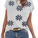 Nadorine Sleeveless Cape Sleeve Knit Ribbed Tank Tops