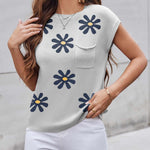 Nadorine Sleeveless Cape Sleeve Knit Ribbed Tank Tops