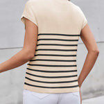 Nadorine Sleeveless Cape Sleeve Knit Ribbed Tank Tops