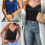 Nadorine Satin Camisole for Women 2 PCS Lace Tank Top