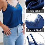 Nadorine Satin Camisole for Women 2 PCS Lace Tank Top
