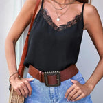 Nadorine Satin Camisole for Women 2 PCS Lace Tank Top