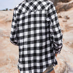 Long/Roll Up Sleeve Cotton Plaid Shirts - Nadorine (Us Only)