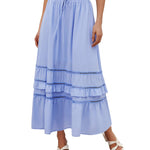 Nadorine Women's Midi Skirts Boho High Waist A Line Casual Maxi Work Skirt Summer