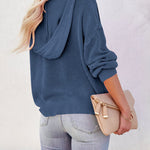 Women's Oversized Sweater V Neck Hooded Pullover Sweater Long Sleeve Knitted Jumper Tops - Nadorine (Us Only)