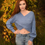 Nadorine Cross Front Drop Shoulder Sweaters