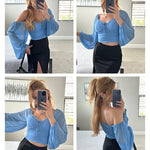 Tie Knot Ruched Crop Tube Top - Nadorine (Us Only)