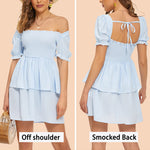 Lantern Sleeve Swing Mini Dress - Nadorine (Us Only)