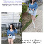 Nadorine Cross Front Drop Shoulder Sweaters