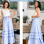 Nadorine Women's Midi Skirts Boho High Waist A Line Casual Maxi Work Skirt Summer