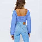 Tie Knot Ruched Crop Tube Top - Nadorine (Us Only)